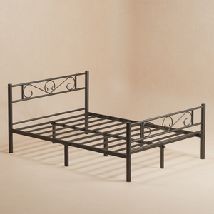 Lit double métal noir design 140x190