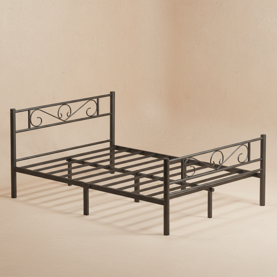 Lit double métal noir design 140x190