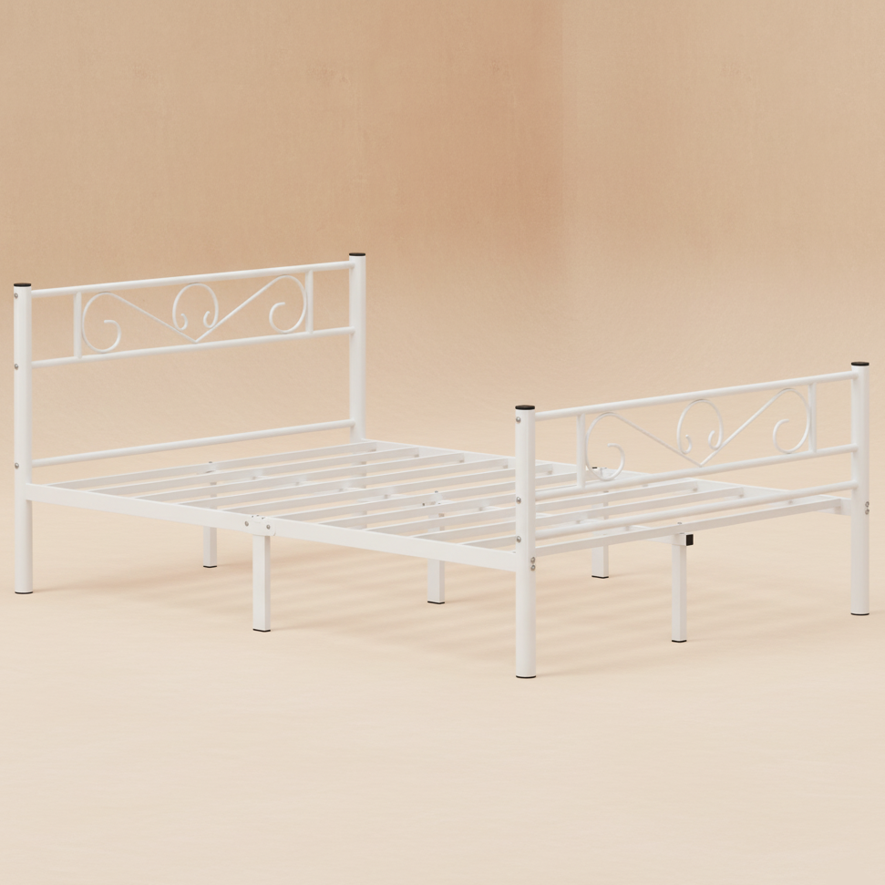 Lit double métal noir design 140x190