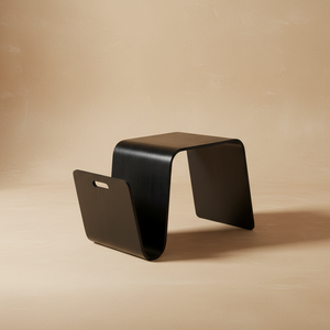 Table basse design N minimaliste bois courbé