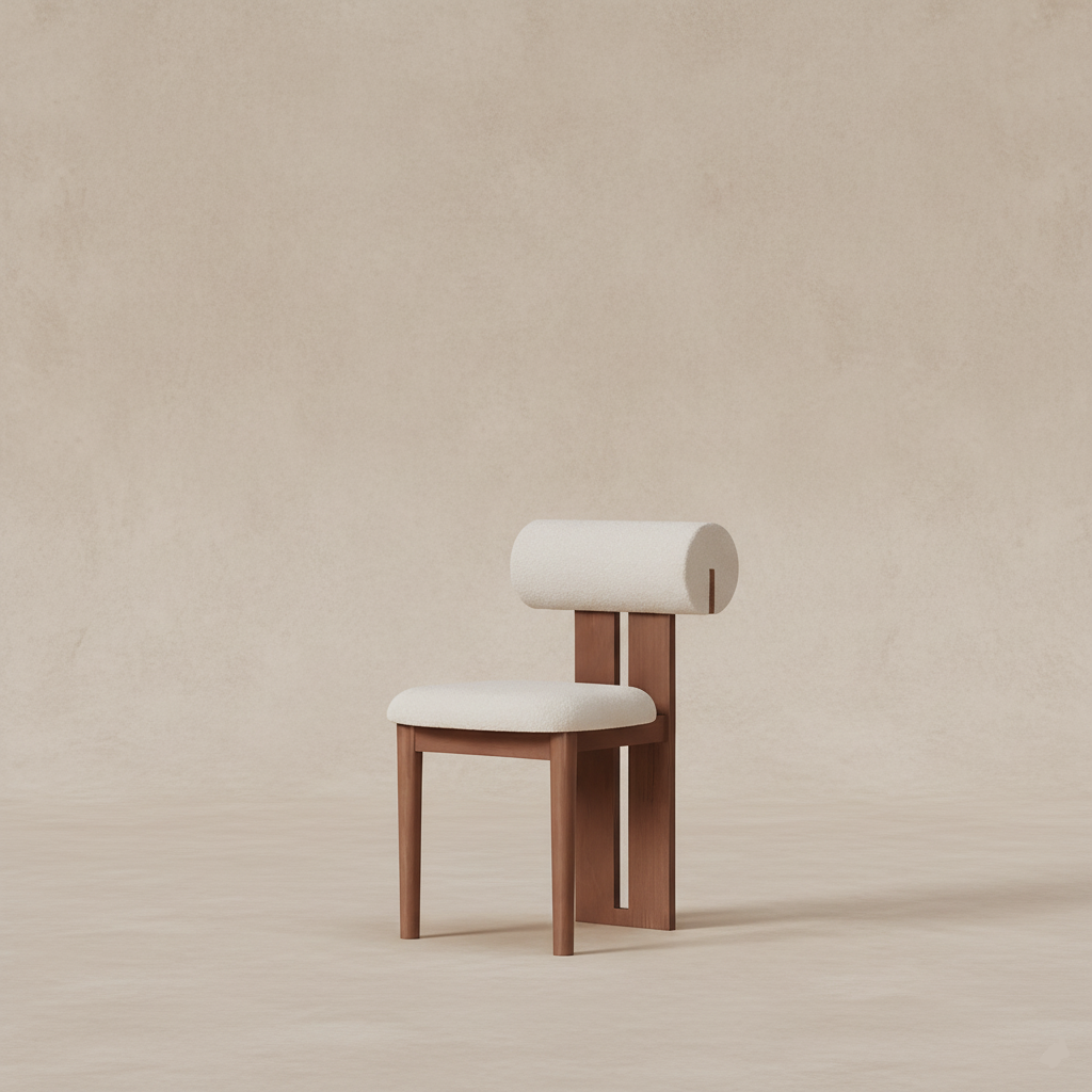 Chaise bois massif vintage nordique