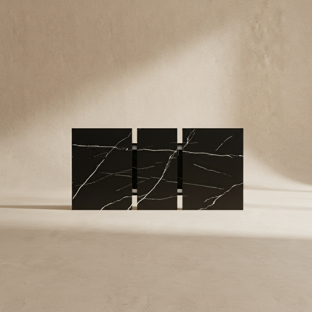 Table à manger extensible marbre noir