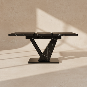 Table à manger extensible marbre noir