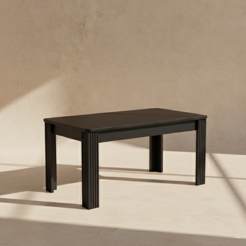 Table à manger noire contemporaine