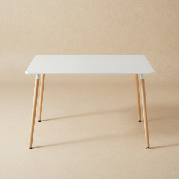 Table à manger minimaliste bois blanc