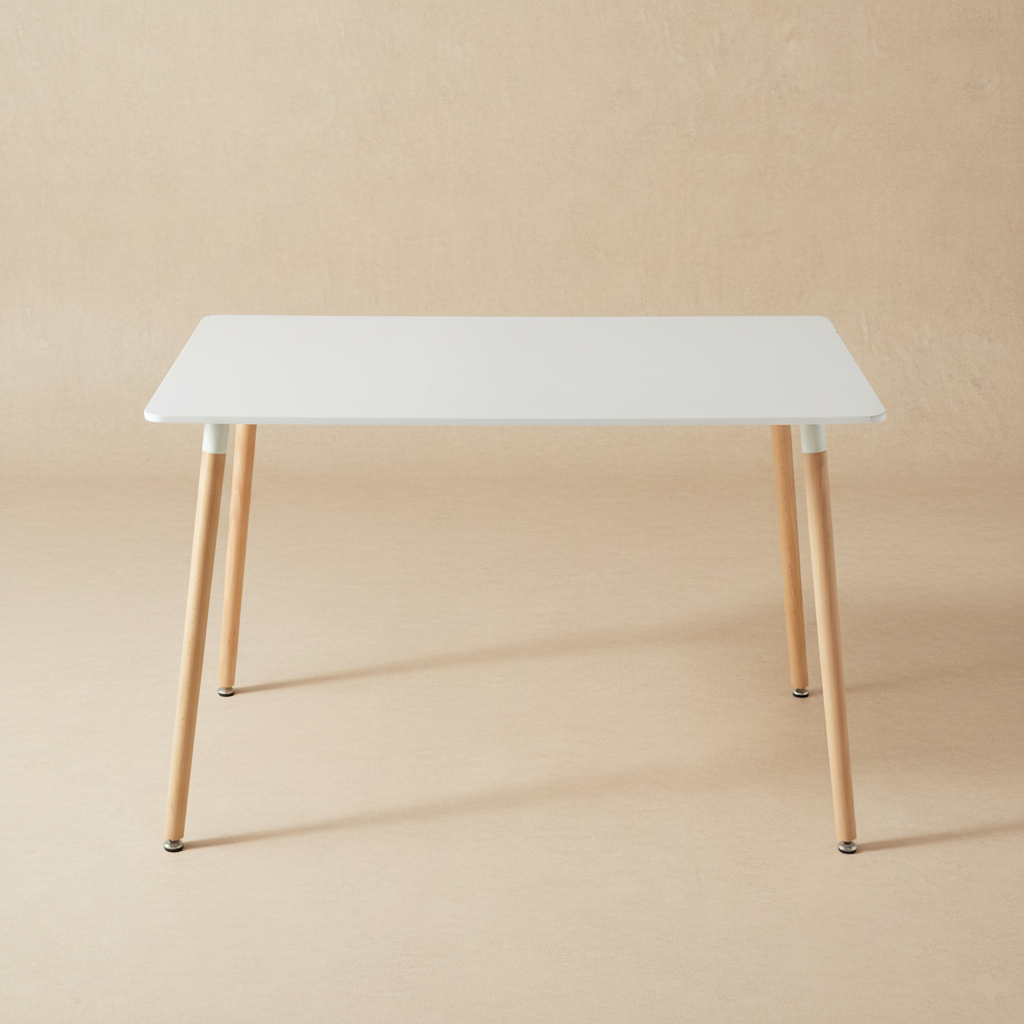 Table à manger minimaliste bois blanc
