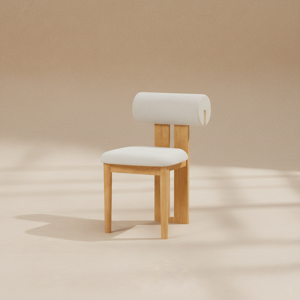 Chaise bois massif vintage nordique