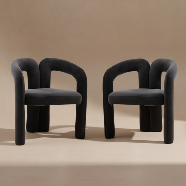 Chaises de salle à manger velours moderne (lot de 2)