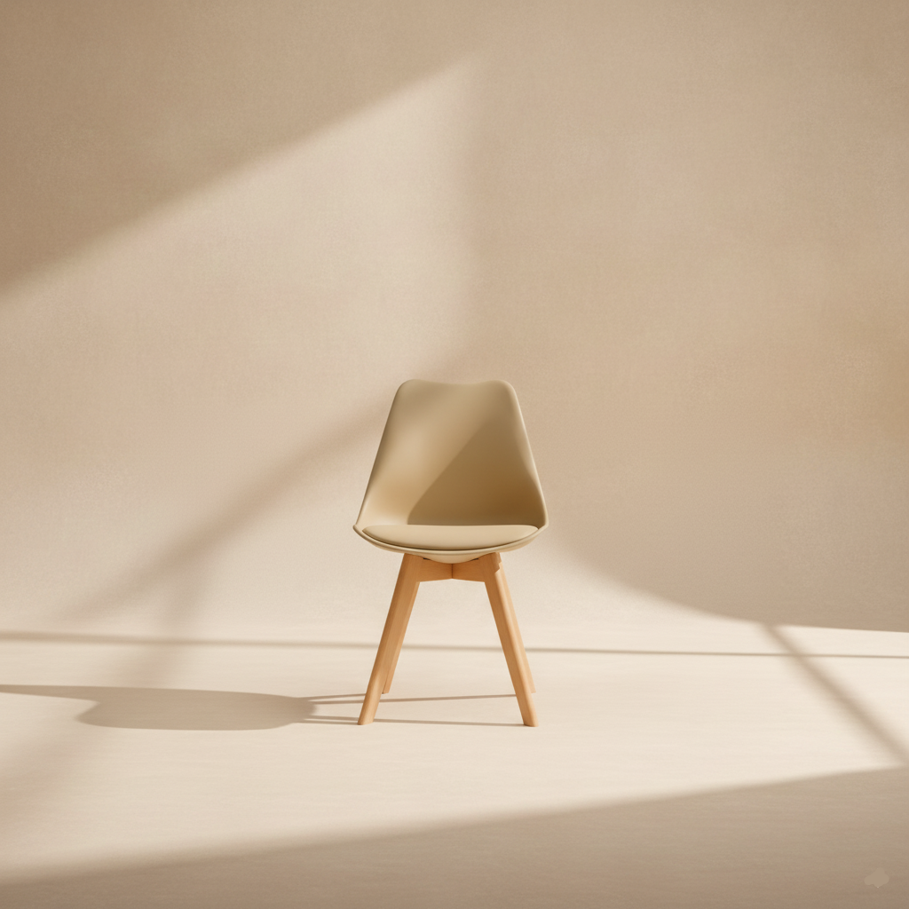 Chaise de salle à manger design beige (lot de 4)