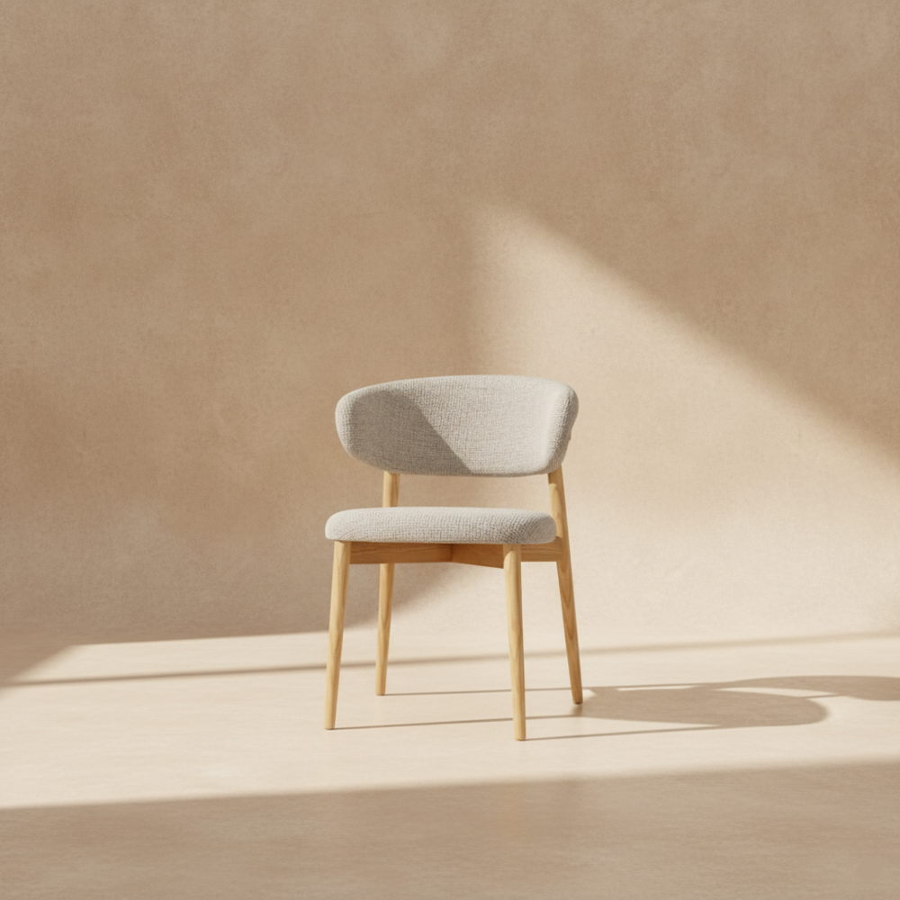 Chaise moderne scandinave bois et lin