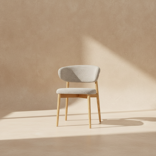 Chaise moderne scandinave bois et lin
