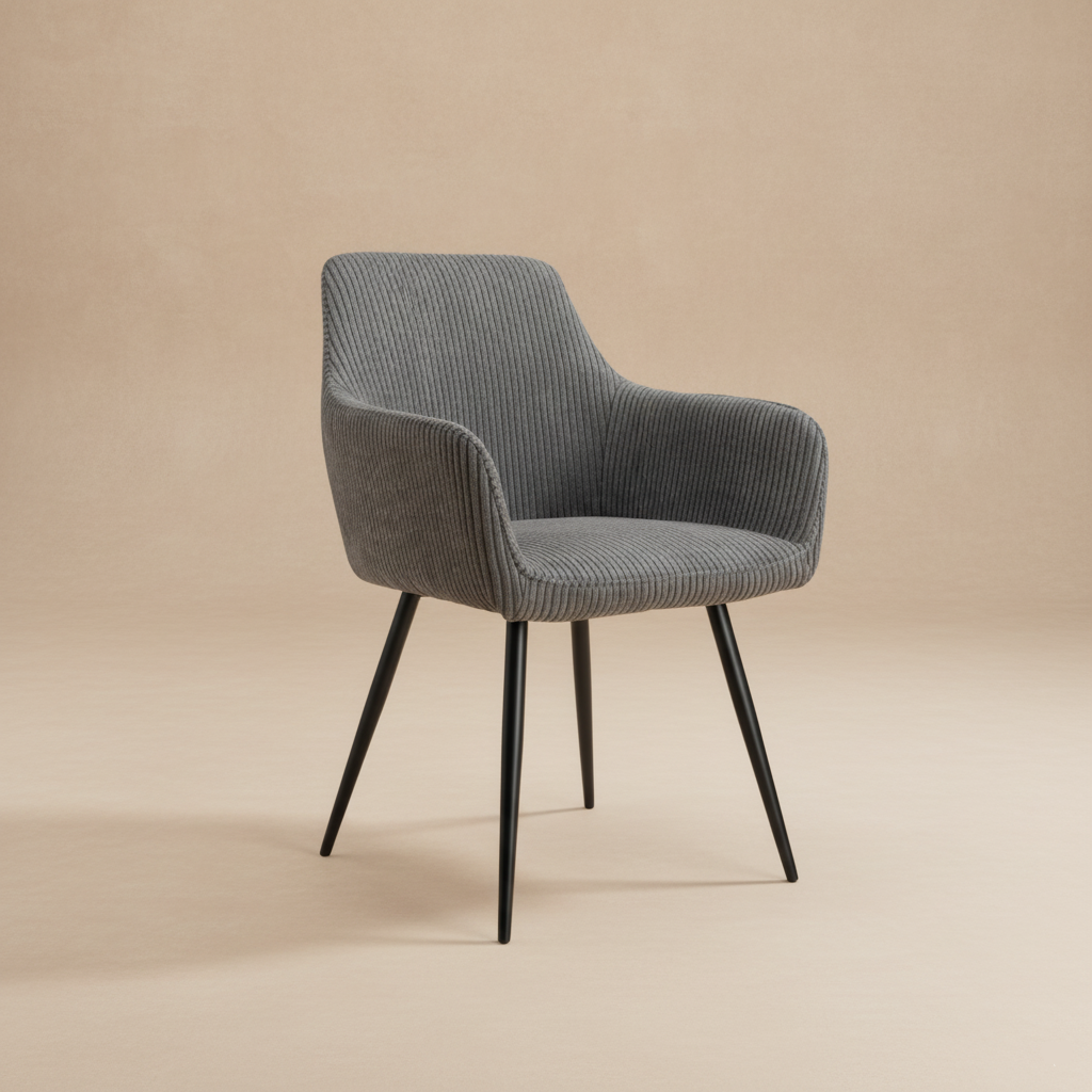 Chaises de salle à manger velours gris (lot de 2)