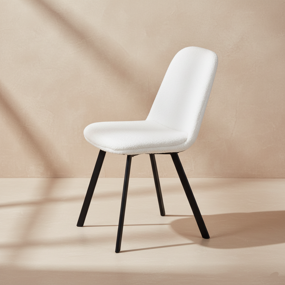 Chaises de salle à manger tissu bouclette (lot de 2)