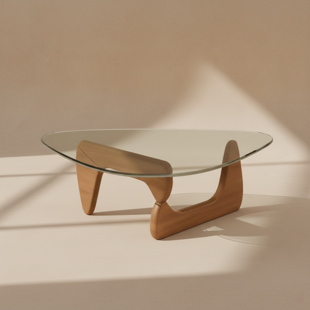 Table basse verre et bois massif