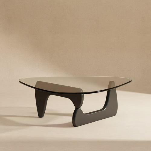 Table basse verre et bois massif