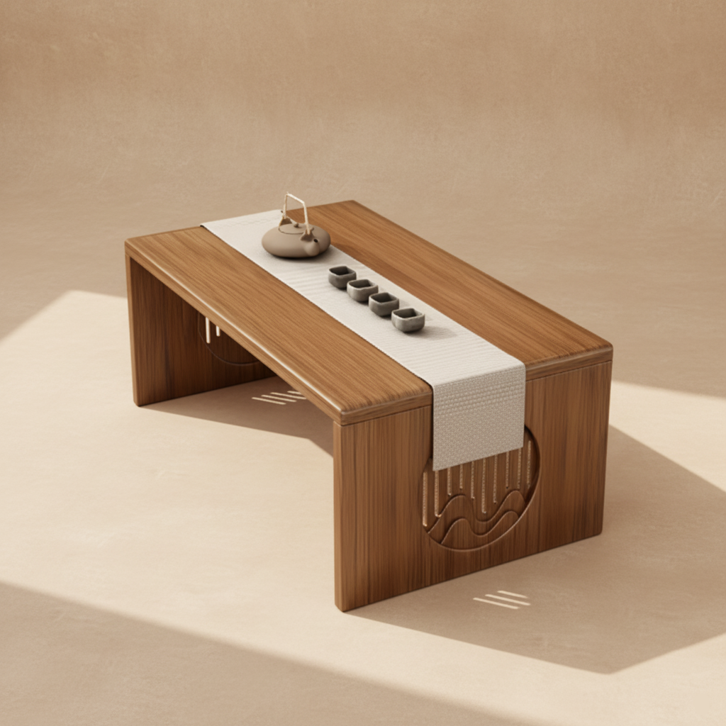 Table basse japonaise bambou pliable