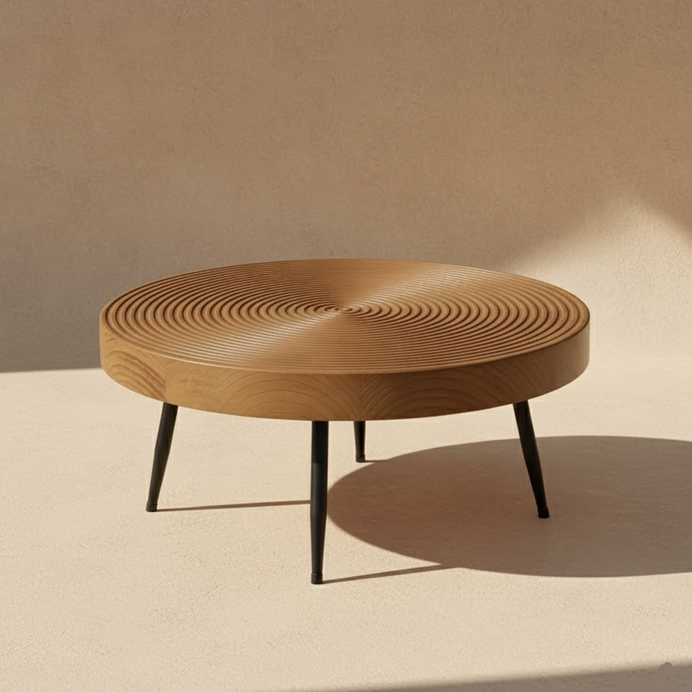 Table basse ronde bois massif