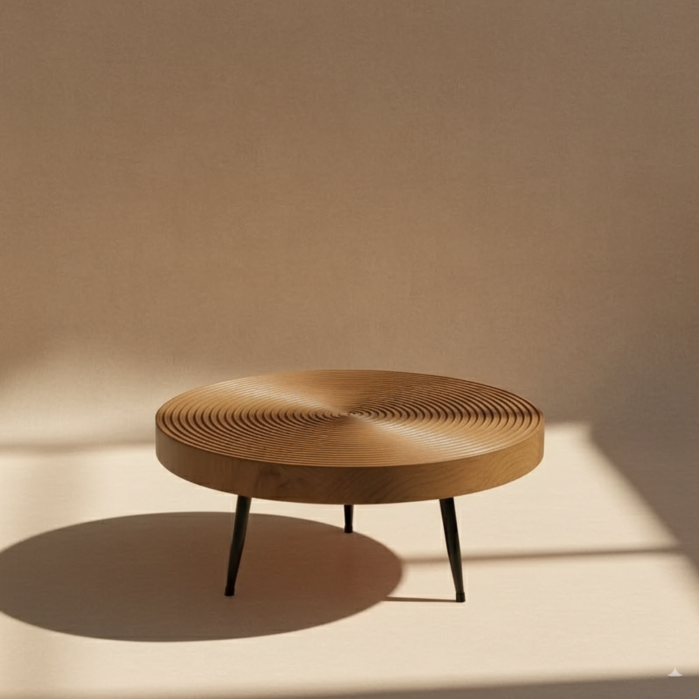 Table basse ronde bois massif