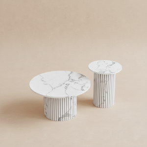 Table basse ronde bois nordique