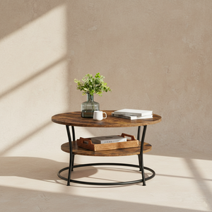 Runder Couchtisch aus Industrieholz