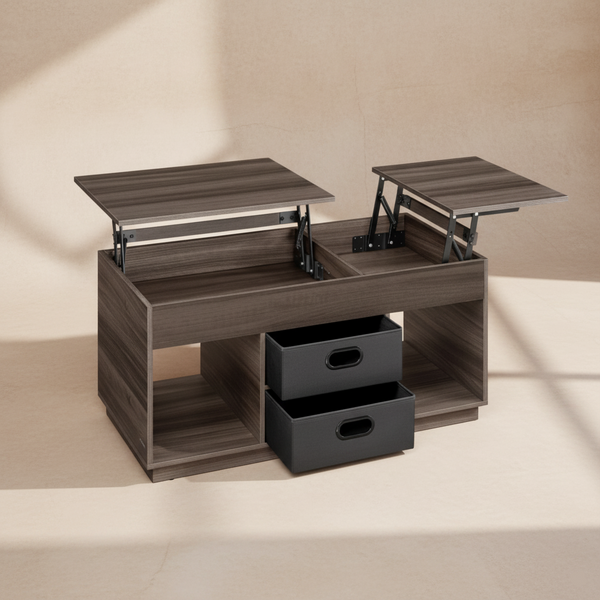Table basse relevable moderne beige