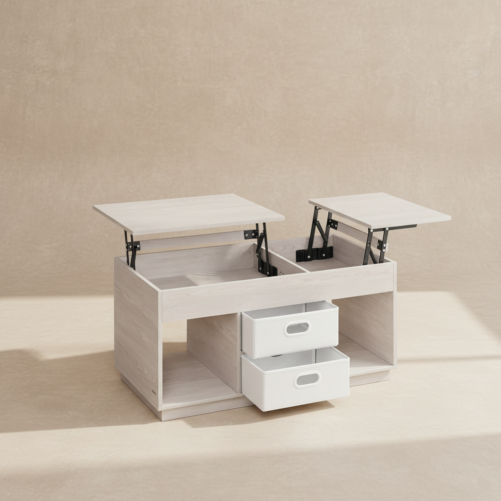 Table basse relevable moderne beige