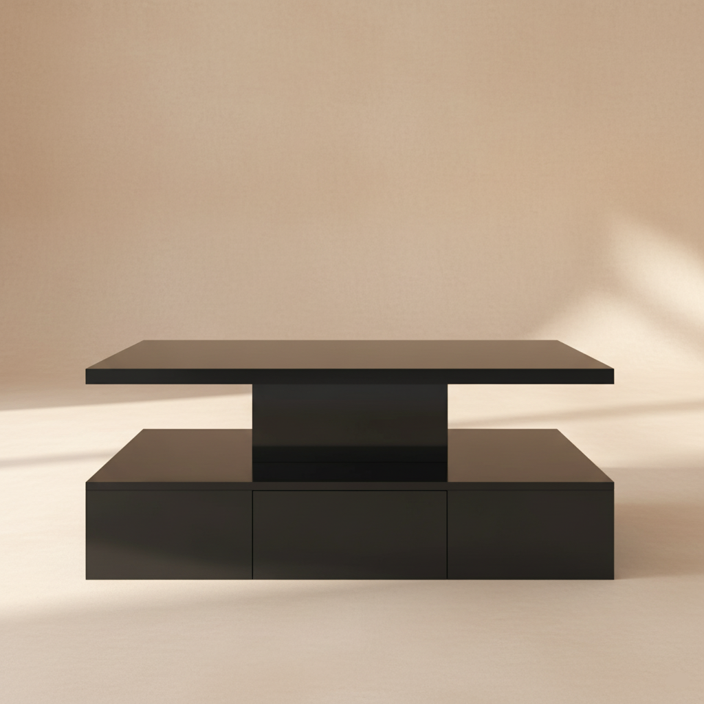 Table basse design noire brillante