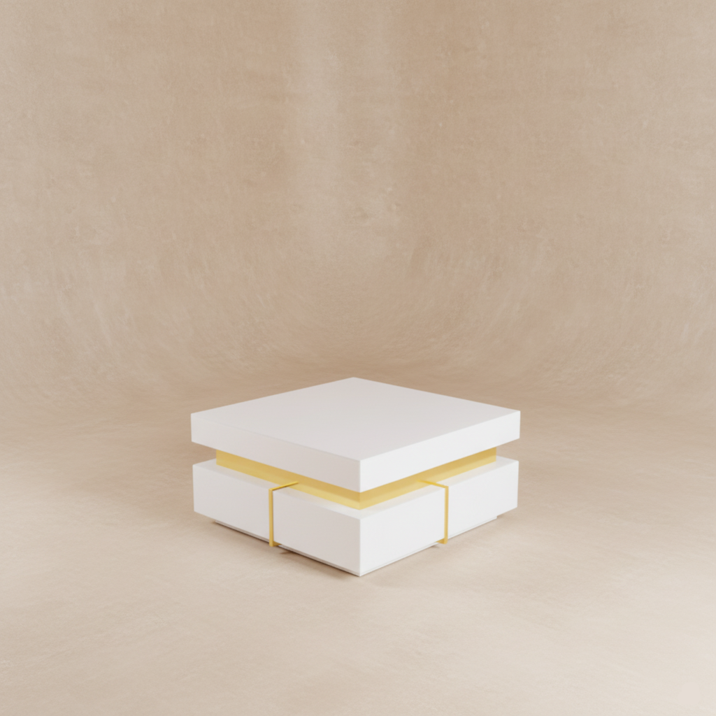 Table basse carrée laquée blanche