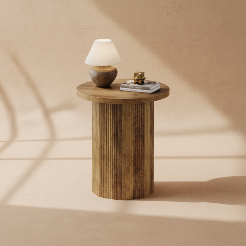 Table d’appoint ronde bois design
