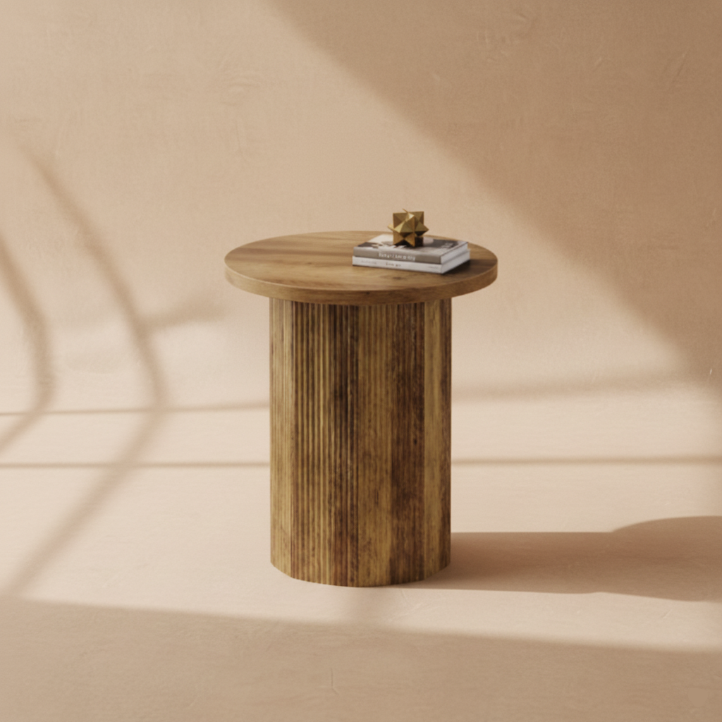 Table d’appoint ronde bois design