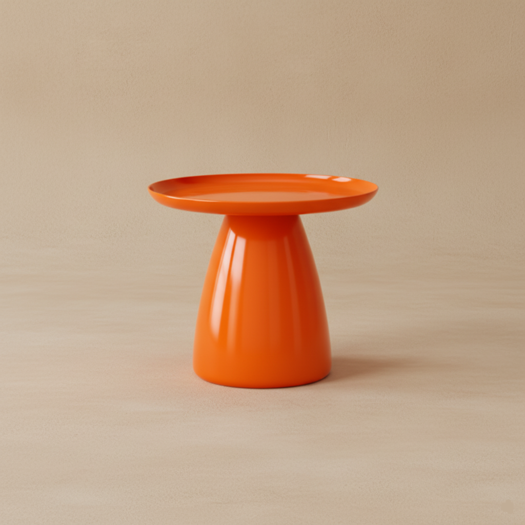 Table d’appoint ronde orange design