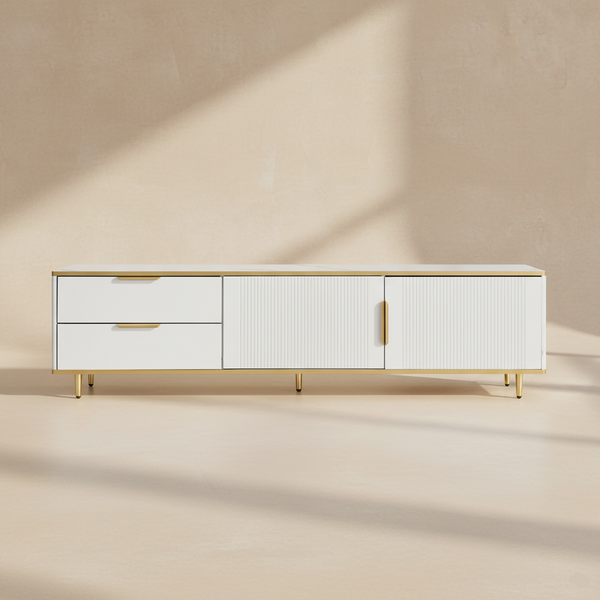 Meuble TV design blanc laqué