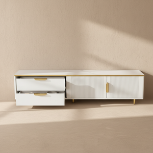 Meuble TV design blanc laqué