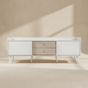 Meuble TV moderne bois blanc