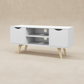 Meuble TV scandinave blanc bois