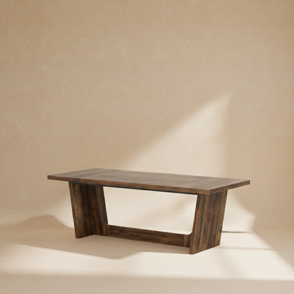 Bureau exécutif bois foncé industriel