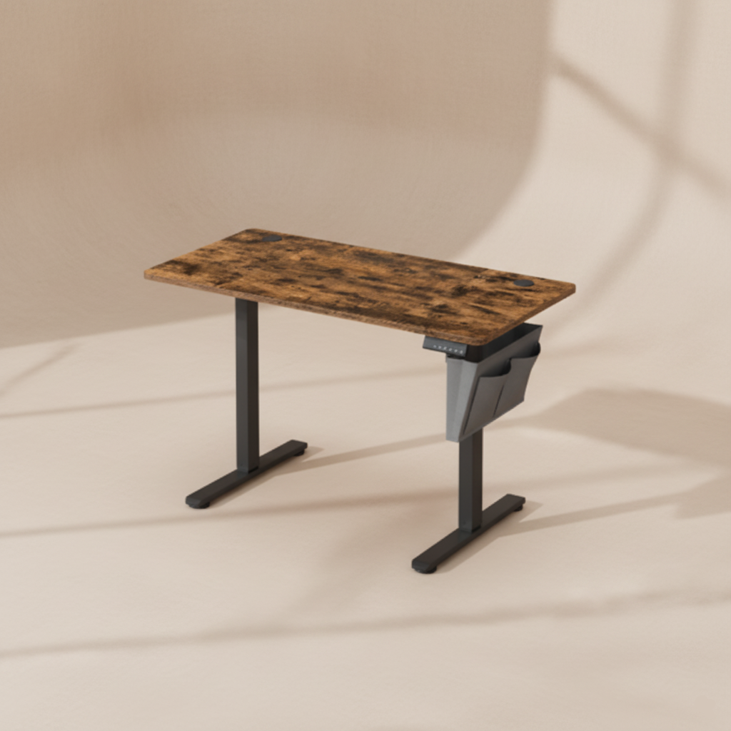 Bureau réglable électrique bois rustique