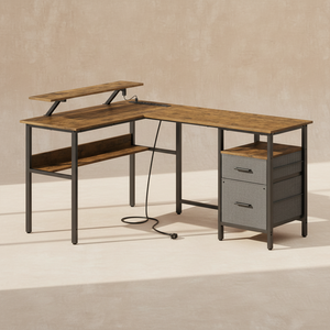 Bureau d’angle noir design LED