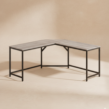 Bureau d’angle noir industriel compact
