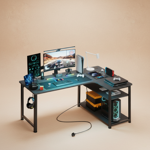 Bureau gaming d’angle avec USB
