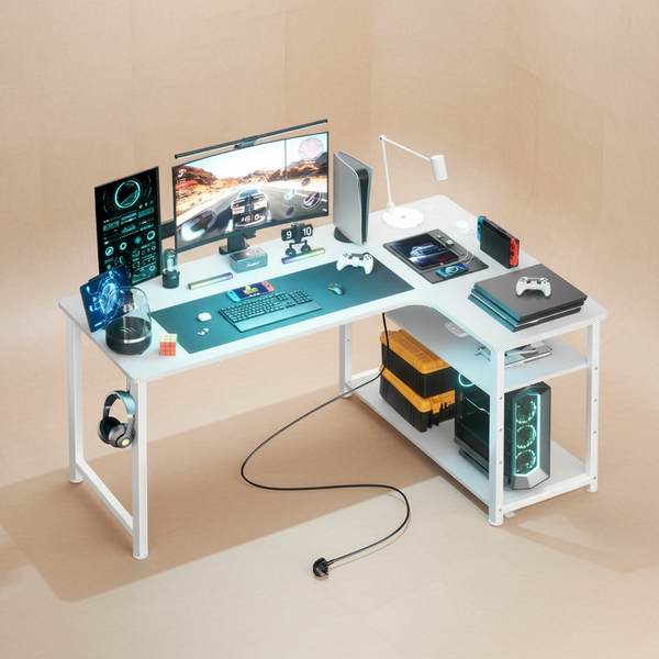 Bureau gaming d’angle avec USB