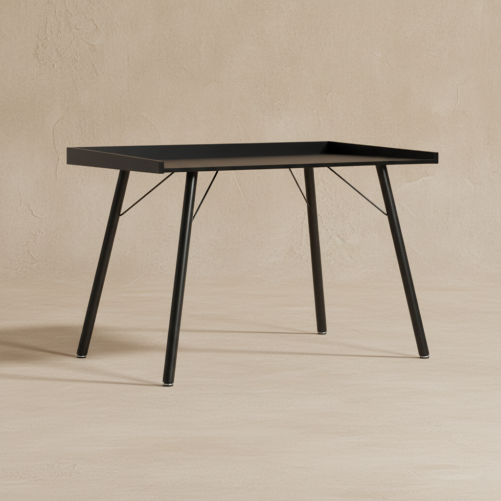 Table de bureau noire design nordique