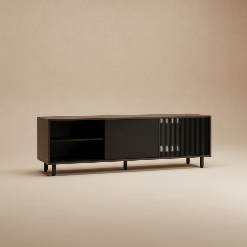 Meuble TV moderne marron cendré