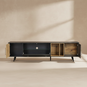 Meuble TV moderne bois et gris