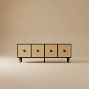 Meuble TV bois graphique noir