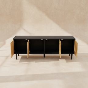 Meuble TV bois graphique noir