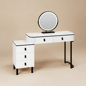 Coiffeuse blanche moderne avec miroir LED