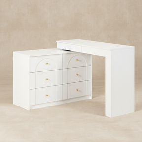 Coiffeuse blanche rotative avec LED