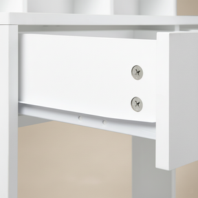 Coiffeuse blanche miroir LED moderne