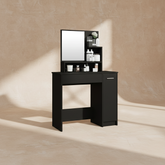 Coiffeuse noire moderne avec miroir
